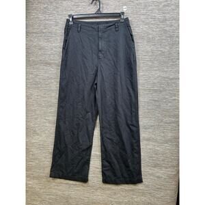 Gap Chino Wide Leg Pants Womens 10 Washed Black Broken Twill Relaxed Fit Casual